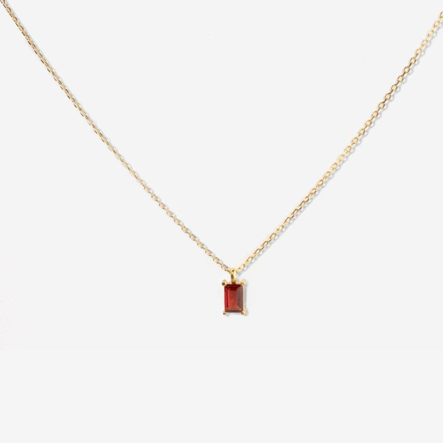 Women's Simple Rectangular Zircon Pendant Necklace