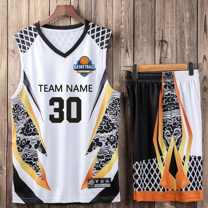 Sublimation Blanks Basketball Jersey Sets for Men Women Kids Personalized Custom Quick-dry Team College Basketball Uniform Cloth