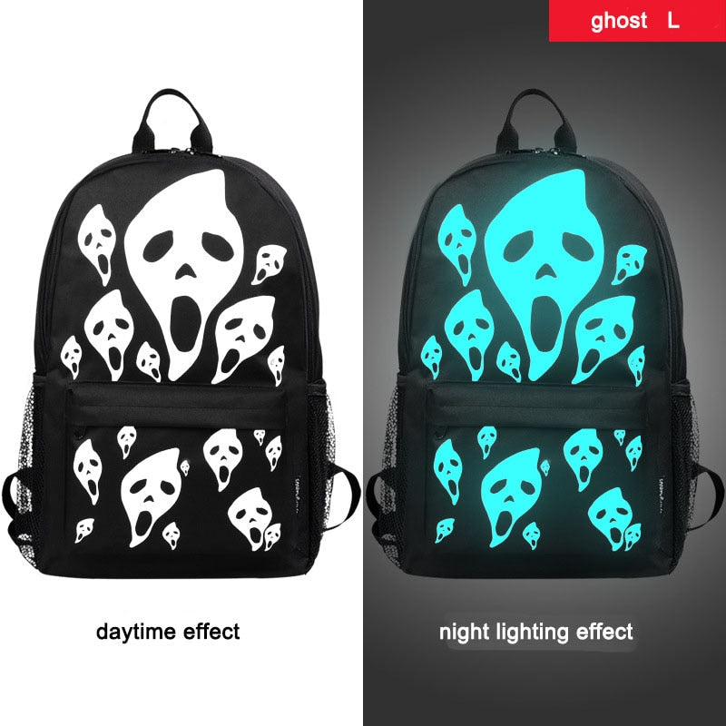 Noctilucent Cartoon Teenager Backpack School Bags for boy Night Lighting Bags with free USB+Pen Bag+Antitheft Lock