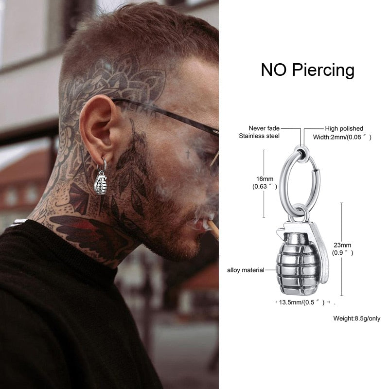 IRREGULAR TRIANGLE LONG CHAIN CUFF EARRING FOR MEN UNISEX JEWELRY ROCK THE COOLEST CONCH HOOP CLIP PIERCING WITHOUT PIERCING