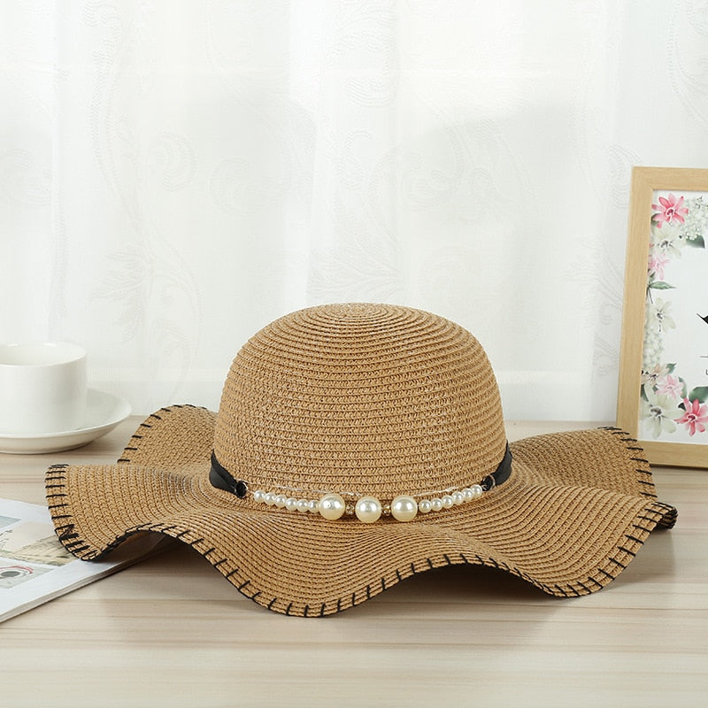 New summer floppy wide brim sun hat  Women Straw hat Cap Outdoor holiday Lady beach Casual floral Panama hat