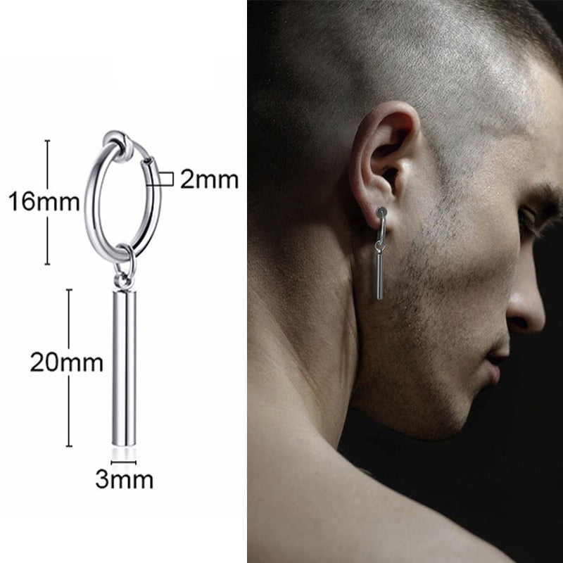 IRREGULAR TRIANGLE LONG CHAIN CUFF EARRING FOR MEN UNISEX JEWELRY ROCK THE COOLEST CONCH HOOP CLIP PIERCING WITHOUT PIERCING