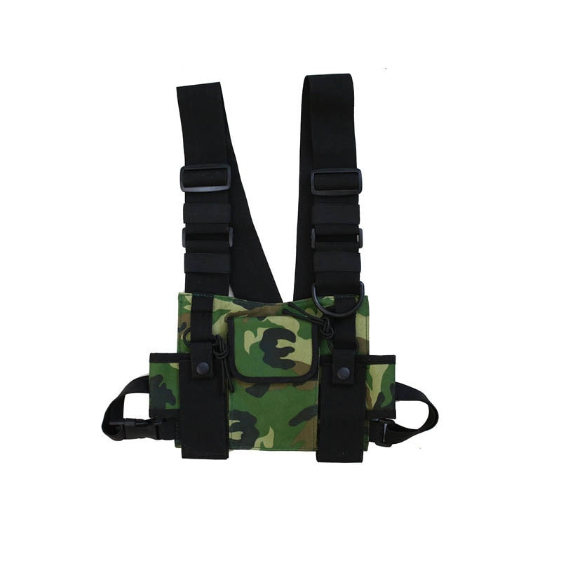 Adjustable Black Vest Hip Hop Streetwear Functional Tactical Harness Chest Rig Kanye West Waist Pack Chest Bag Fashion Nylon c5