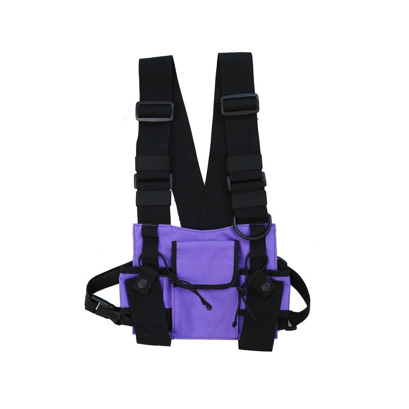 Adjustable Black Vest Hip Hop Streetwear Functional Tactical Harness Chest Rig Kanye West Waist Pack Chest Bag Fashion Nylon c5