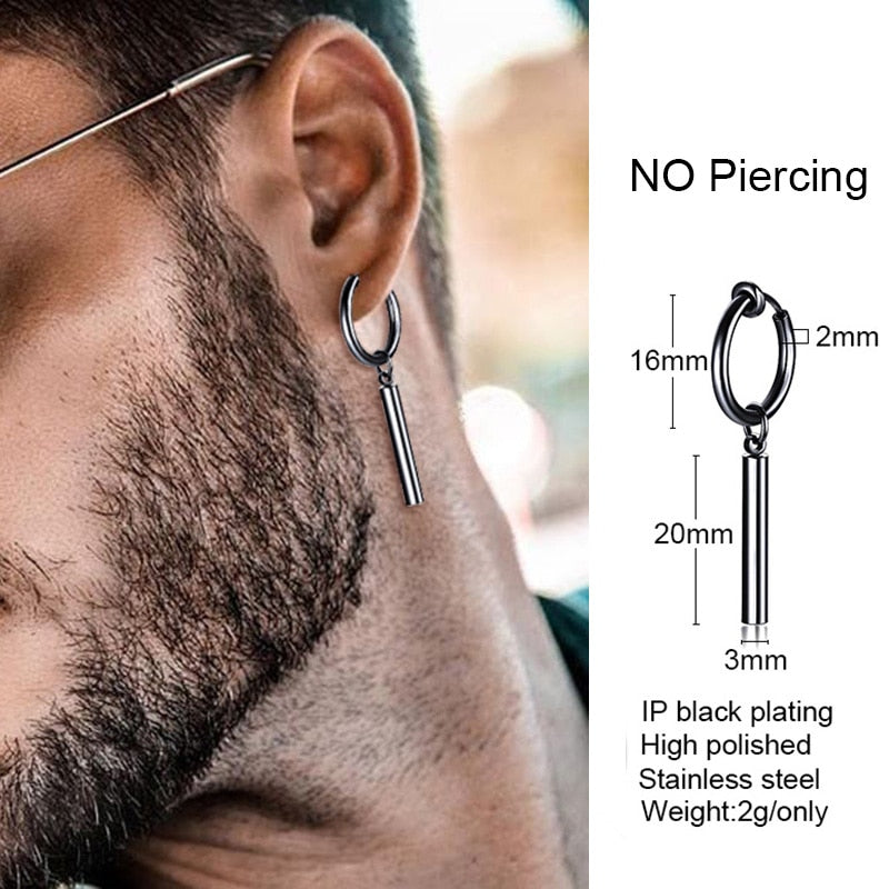 IRREGULAR TRIANGLE LONG CHAIN CUFF EARRING FOR MEN UNISEX JEWELRY ROCK THE COOLEST CONCH HOOP CLIP PIERCING WITHOUT PIERCING