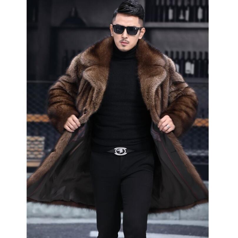 Winter Mens Faux Fur Designer Jackets Warm Windbreaker Long Wool Blends Outerwears Coats Black Brown Thicken Coat M-4XL