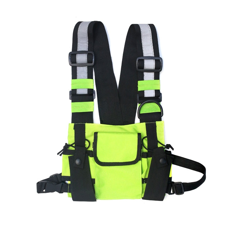 Men Tactical Shoulder Bags Chest Rig Bag Hip Hop Streetwear Men Functional Waist Packs Adjustable Pockets Waistcoat Kanye West