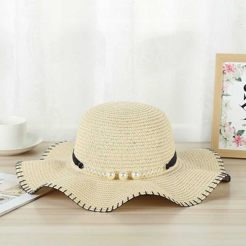 New summer floppy wide brim sun hat  Women Straw hat Cap Outdoor holiday Lady beach Casual floral Panama hat