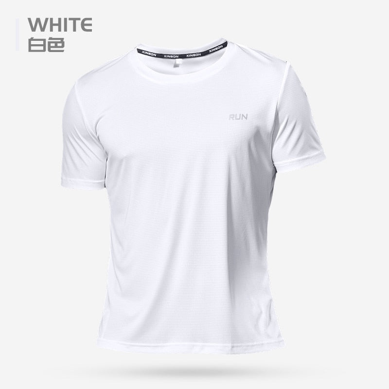 Polyester Gym Shirt Sport T Shirt Men Short Sleeve Running Shirt Men Workout Training Tees Fitness Top Sport T-shirt