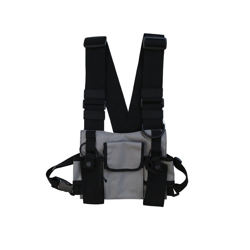 Men Tactical Shoulder Bags Chest Rig Bag Hip Hop Streetwear Men Functional Waist Packs Adjustable Pockets Waistcoat Kanye West