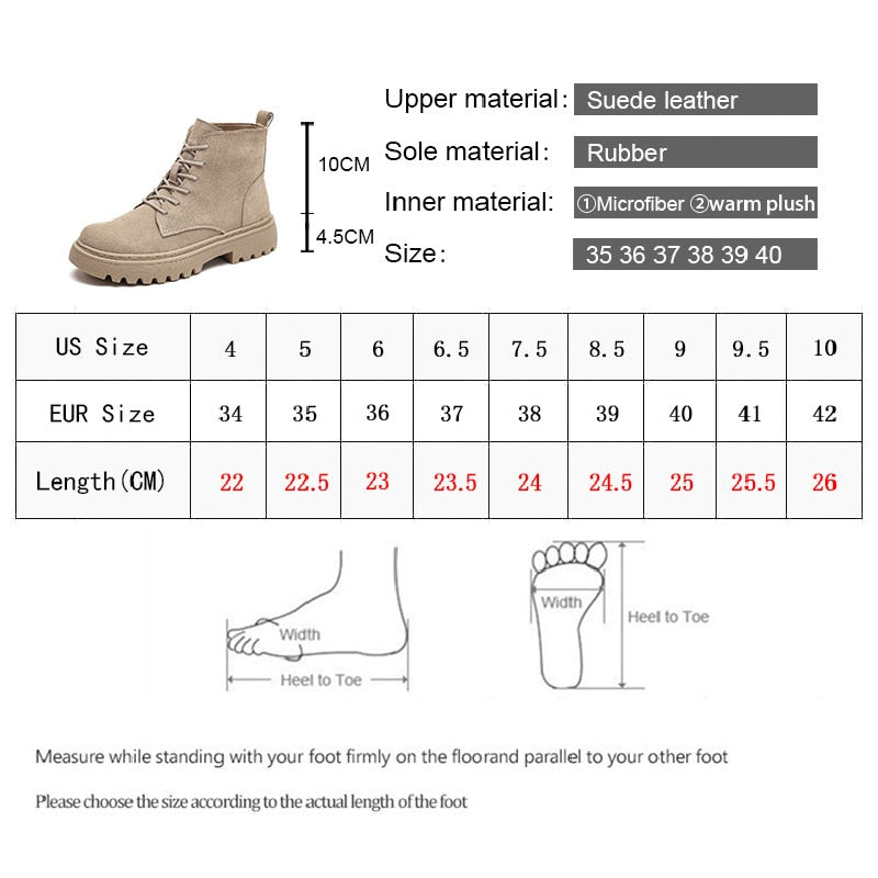 Smile Circle Ankle Boots Suede Leather women Flat platform Short Boots Ladies shoes fashion Autumn winter boots