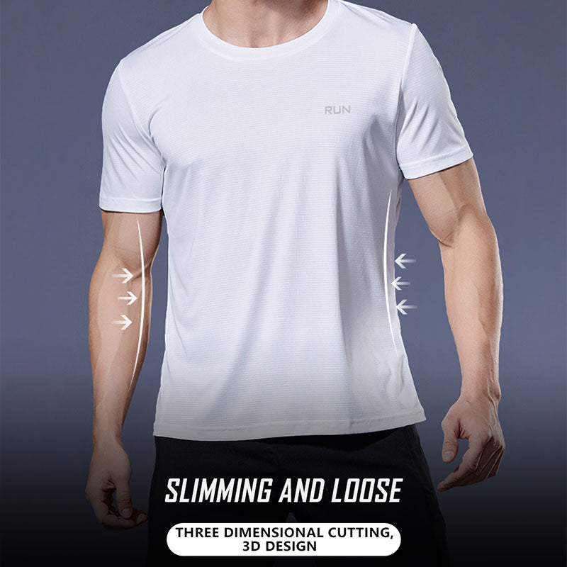 Polyester Gym Shirt Sport T Shirt Men Short Sleeve Running Shirt Men Workout Training Tees Fitness Top Sport T-shirt