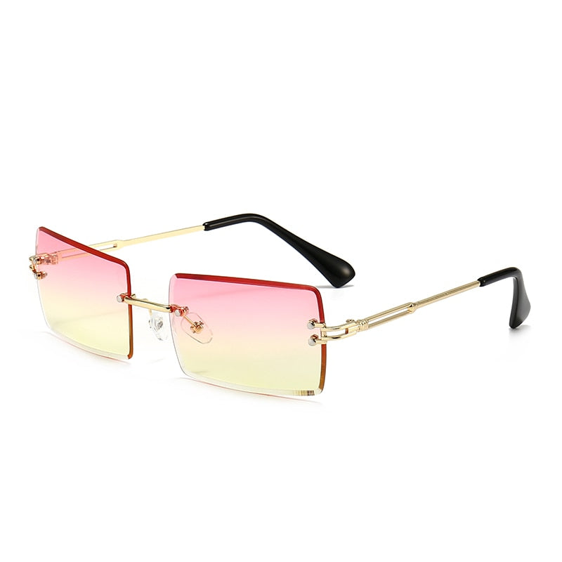 XJiea Rimless Sunglasses Women 2021,Fashion Designer Square Sun Glasses,Summer Decorative Frameless Eyeglasses,Accessories