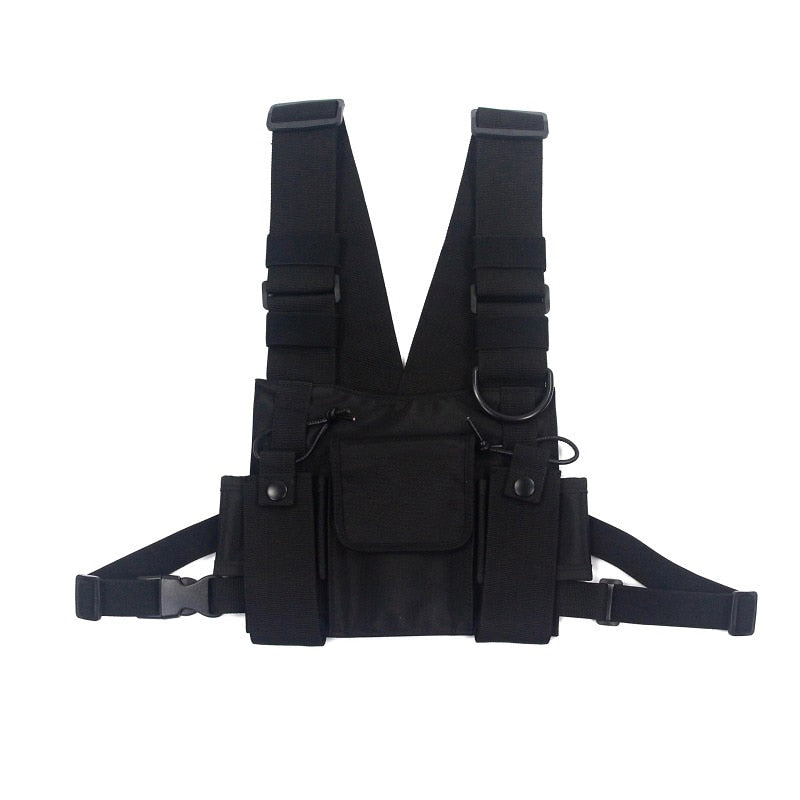 Men Tactical Shoulder Bags Chest Rig Bag Hip Hop Streetwear Men Functional Waist Packs Adjustable Pockets Waistcoat Kanye West