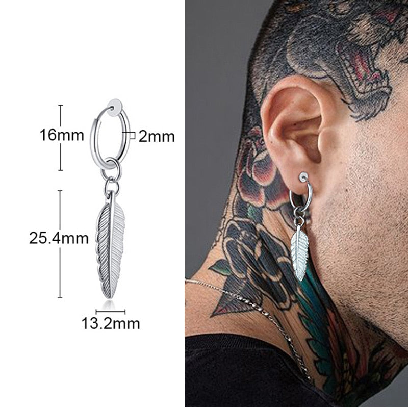 IRREGULAR TRIANGLE LONG CHAIN CUFF EARRING FOR MEN UNISEX JEWELRY ROCK THE COOLEST CONCH HOOP CLIP PIERCING WITHOUT PIERCING