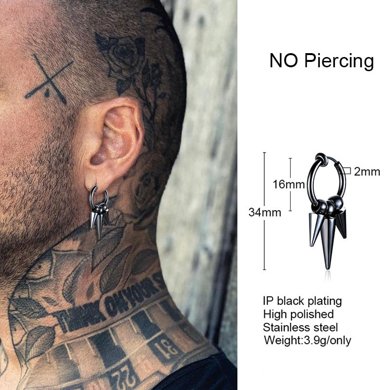 IRREGULAR TRIANGLE LONG CHAIN CUFF EARRING FOR MEN UNISEX JEWELRY ROCK THE COOLEST CONCH HOOP CLIP PIERCING WITHOUT PIERCING