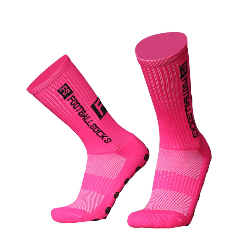 New Style FS Football Socks Round Silicone Suction Cup Grip Anti Slip Soccer Socks Sports Men Women Baseball Rugby Socks