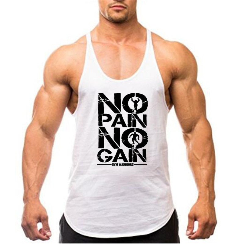 Brand Gym Stringer Tank Top Men Bodybuilding Clothing Cotton Sleeveless Shirt Man Fitness Vest Singlet Sportwear Workout Tanktop