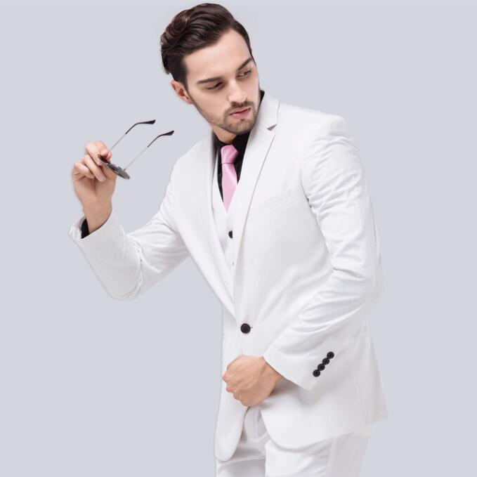 New Fashion Groom Wedding Dress Suit - Men's Casual Business 3-Piece Suit Set, including Blazers, Pants, and Vest. Perfect for Weddings and Special Occasions, this Suit Ensemble exudes Style and Sophistication.