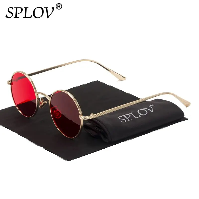 SPLOV Vintage Men Sunglasses Women Retro Punk Style Round Metal Frame Colorful Lens Sun Glasses Fashion Eyewear Gafas sol mujer