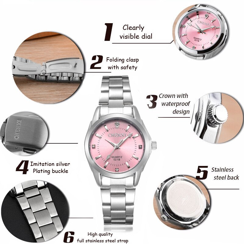 CHENXI Lady Rhinestone Fashion Watch - Women's Quartz Wristwatch, a Stylish and Elegant Timepiece for Female Dressing.