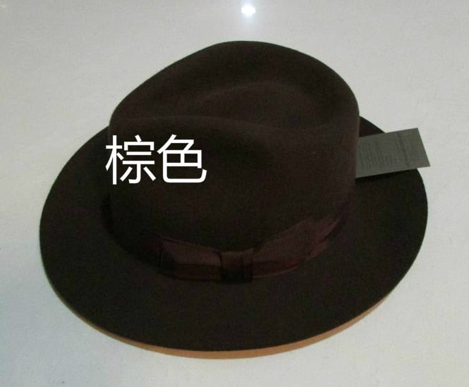 Wool Fedora Hat Unisex Felt Fedoras Hats Adult Fashion Trilby Hats Popular Headwear Wool Fedora Trilby Hats Man&#39;s Cap  B-8130