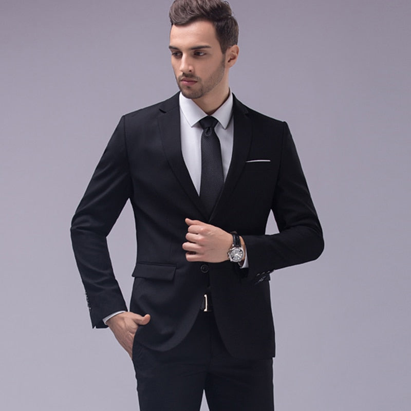 New Fashion Groom Wedding Dress Suit - Men's Casual Business 3-Piece Suit Set, including Blazers, Pants, and Vest. Perfect for Weddings and Special Occasions, this Suit Ensemble exudes Style and Sophistication.