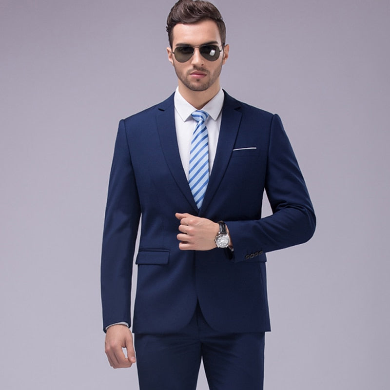 New Fashion Groom Wedding Dress Suit - Men's Casual Business 3-Piece Suit Set, including Blazers, Pants, and Vest. Perfect for Weddings and Special Occasions, this Suit Ensemble exudes Style and Sophistication.