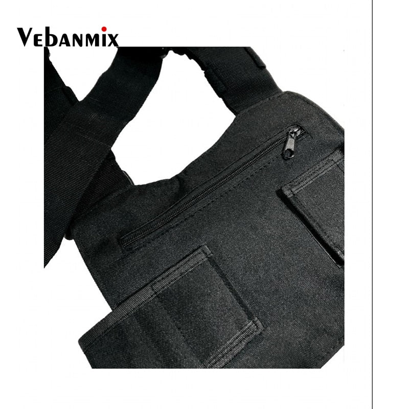 Men Tactical Shoulder Bags Chest Rig Bag Hip Hop Streetwear Men Functional Waist Packs Adjustable Pockets Waistcoat Kanye West