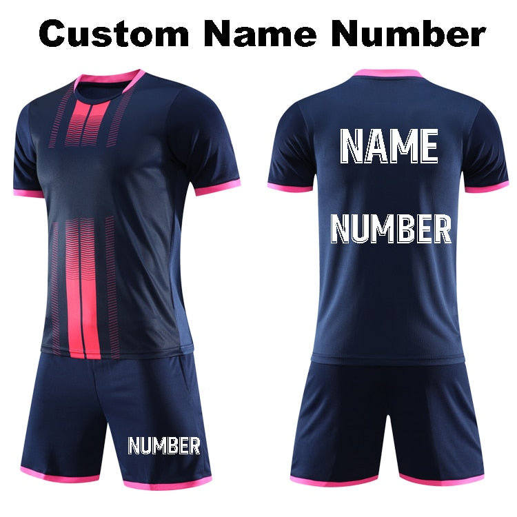 Men Boys Soccer uniforms, Youth Futbol Kits , Male Shirt Football , Kids Soccer Tee Shirt Shorts Suit Free Custom Name Number