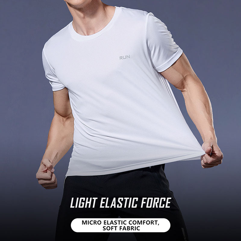 Polyester Gym Shirt Sport T Shirt Men Short Sleeve Running Shirt Men Workout Training Tees Fitness Top Sport T-shirt