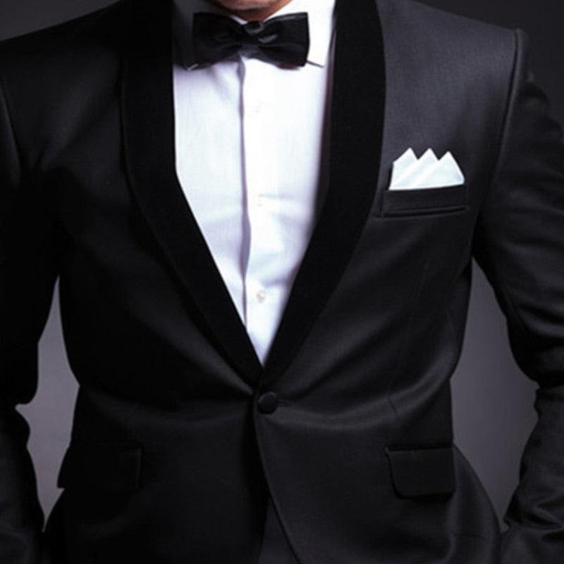 Black Wedding Tuxedo for Groom 2 Piece Slim Fit Men Suits Set Shawl Lapel Custom Prom Business Boyfriend Jacket with Pants 2022