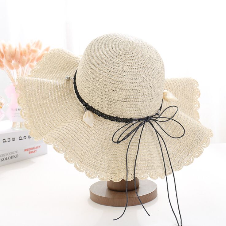 New summer floppy wide brim sun hat  Women Straw hat Cap Outdoor holiday Lady beach Casual floral Panama hat