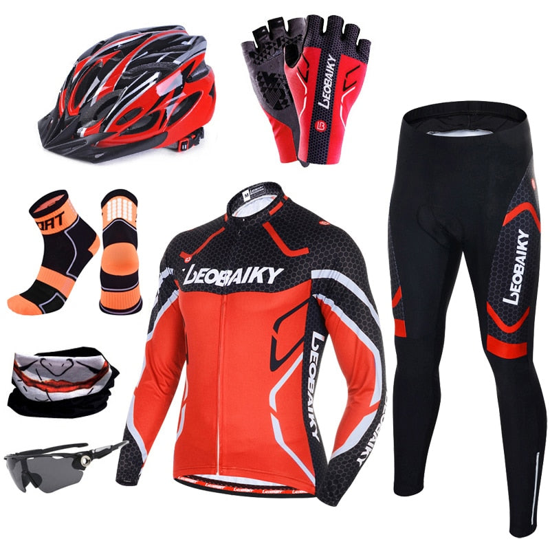 High Quality Pro Bicycle Jersey Long Sleeves Set Men Bike Clothing Mtb Cycle Wear 3D Padded Breathable Sportswear Complete Kits