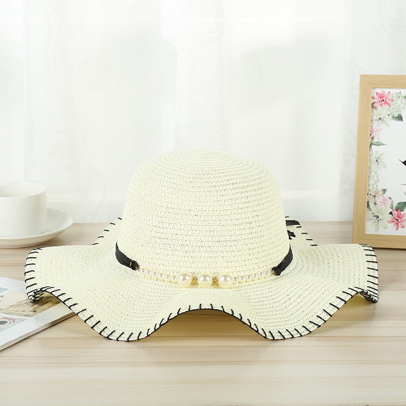 New summer floppy wide brim sun hat  Women Straw hat Cap Outdoor holiday Lady beach Casual floral Panama hat