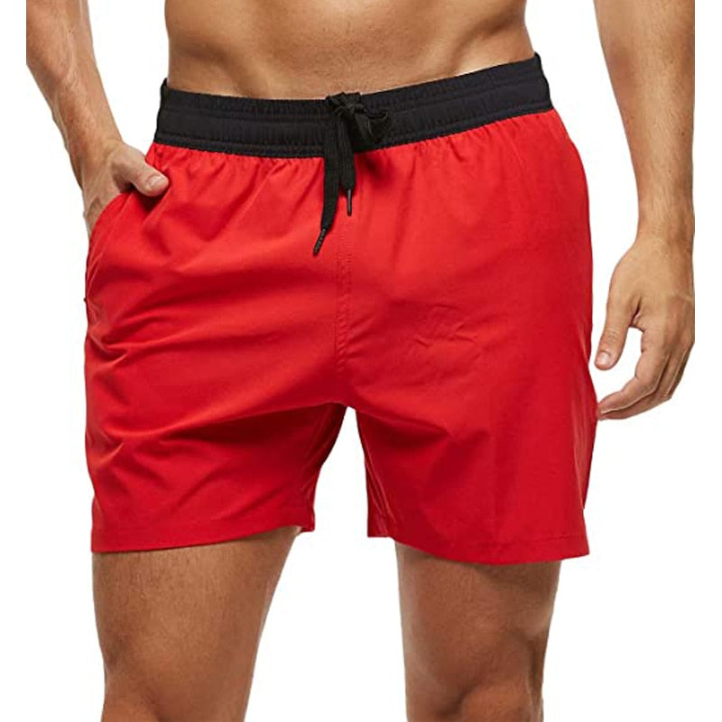 Fashion Beach Shorts Elastic Closure Men&#39;s Swim Trunks Quick Dry Beach Shorts With Zipper Pockets