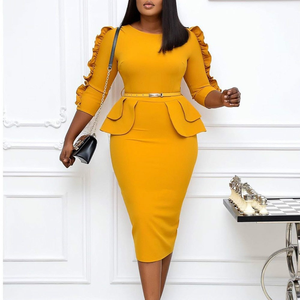 Bodycon African Dresses for Women Pencil Robe African Femme Bandage Dress Dashiki Kaftan Dress Africa Plus Size Boho Clothing