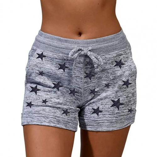 Summer Women Shorts High Waist Stars Print Quick Drying Drawstring Pockets Shorts for Fitness shorts for women ladies 2021