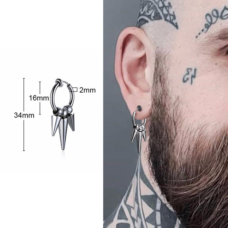 IRREGULAR TRIANGLE LONG CHAIN CUFF EARRING FOR MEN UNISEX JEWELRY ROCK THE COOLEST CONCH HOOP CLIP PIERCING WITHOUT PIERCING