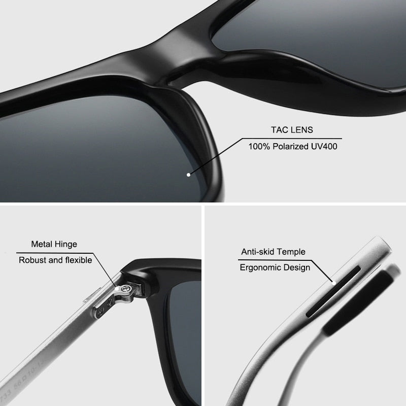 SIMPRECT Aluminium Magnesium Polarized Sunglasses For Men 2023 UV400 High Quality Luxury Brand Designer Square Sun Glasses Women