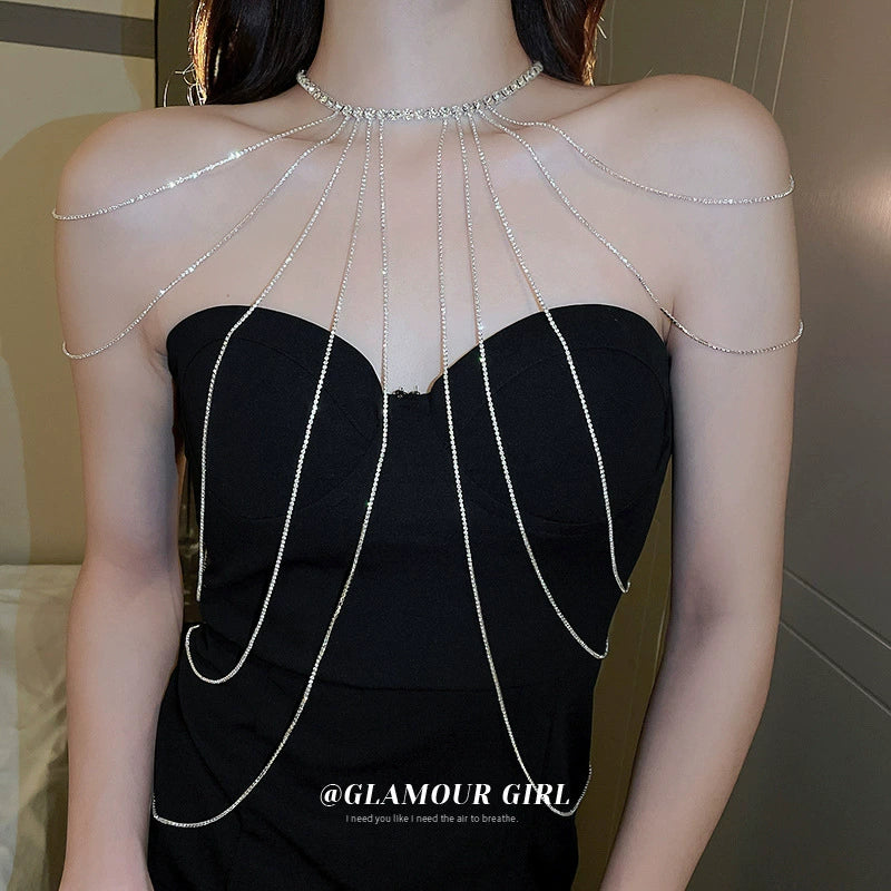 Diamond Bridal Gown Exaggerated Tassel One-Piece Necklace