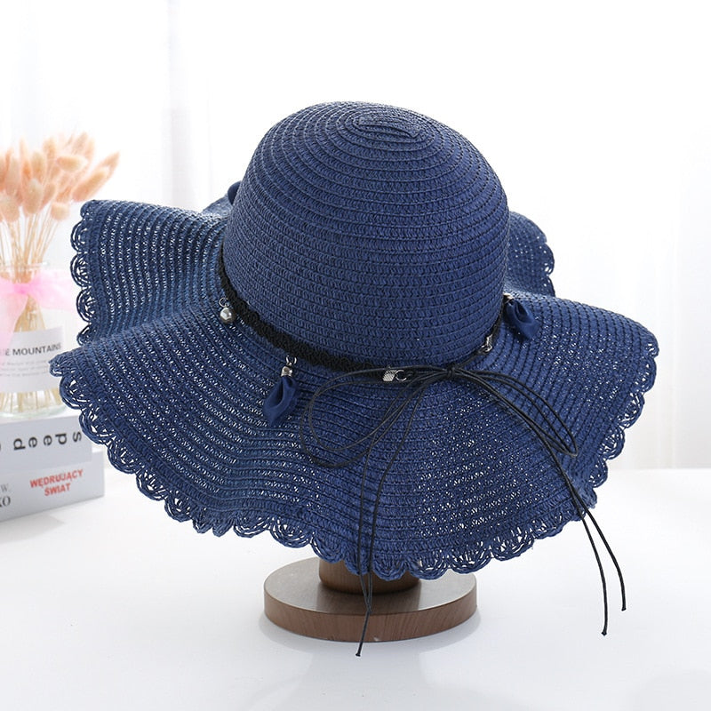 New summer floppy wide brim sun hat  Women Straw hat Cap Outdoor holiday Lady beach Casual floral Panama hat