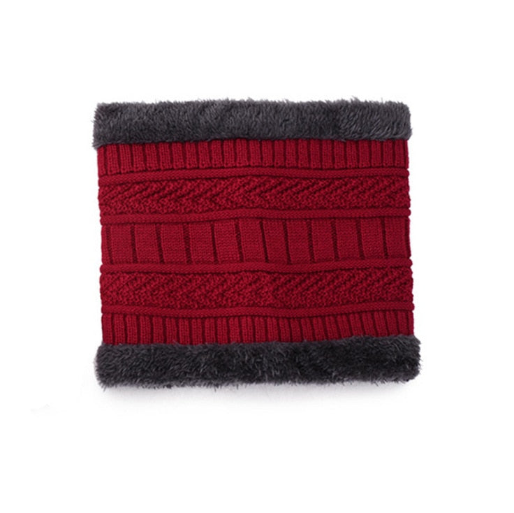 Winter Men Solid Color Warm Letter Knitted Integrated Hat Scarf Adult Plush Thicken Outdoor Windproof Caps Women Fashion Hat