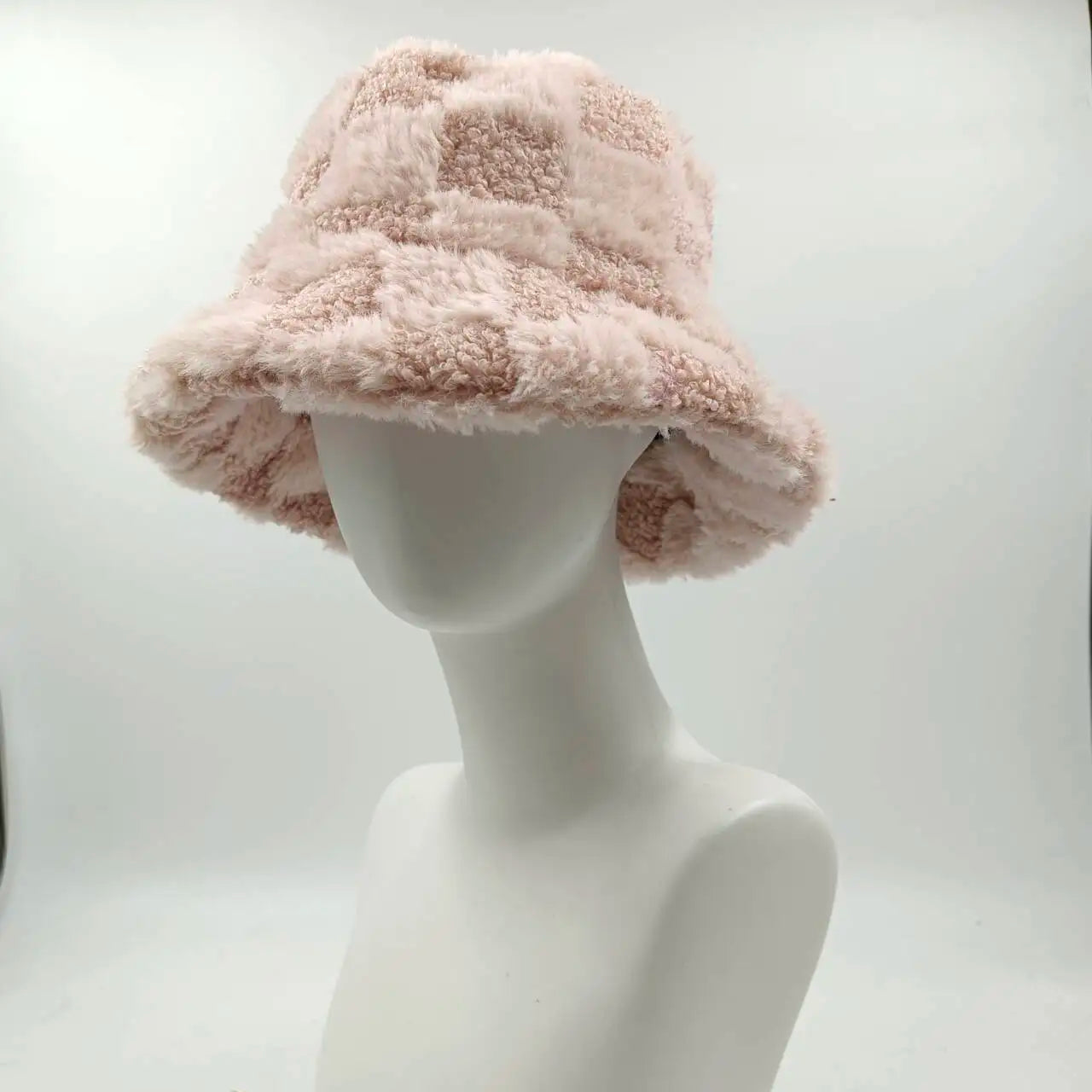 Fluffy Faux Fur Bucket Hat Women Rabbit Fur Warm Thick Plush Winter Hat Lady Luxury Fashion Furry Panama Fisherman Cap