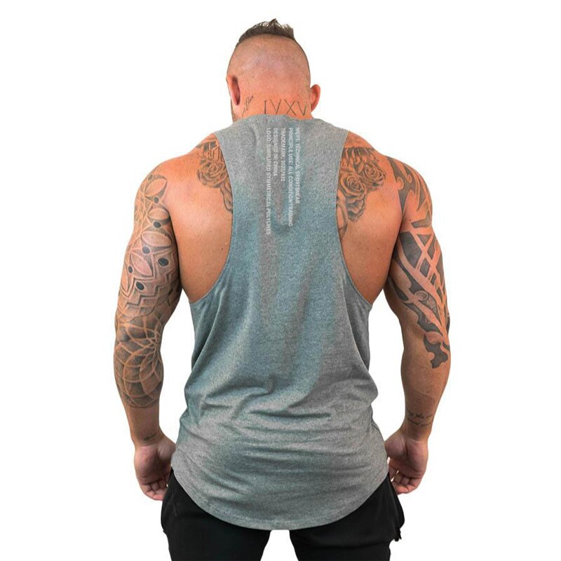 Brand Casual Fashion Clothing Bodybuilding Cotton Gym Tank Tops Men Sleeveless Undershirt Fitness Stringer Muscle Workout Vest