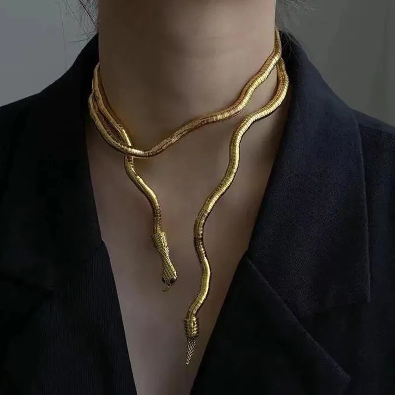 Glexible Snake Bracelet For Women Bendable Snake Personality Bracelet Creative  Choker Fashion Medusa Necklace Hollween Party