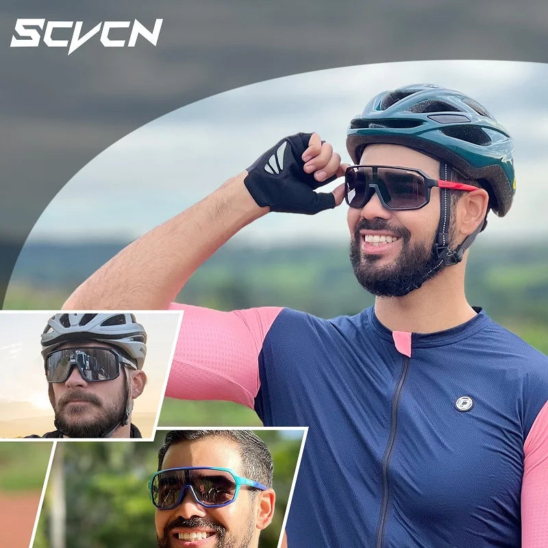 Photochromic Men's UV400 Cycling Sunglasses Women Sports Running Eyewear for Men Glasses Road Mountain Bike Bicycle Goggles