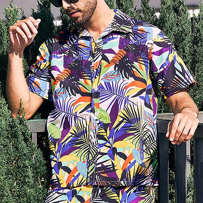 Hawaiian Shirt For Mens 2023 3D Print Short Sleeve Blouse Beach Holiday Top Tee Summer Oversized Men&#39;s Clothing Camisa Masculina