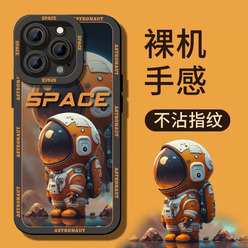 Astronauts cover black Phone Case For iPhone 14 13 12 11 Pro Max Mini XR XS X Max 7 8 6 6S Plus SE 2020 Back Cover Shell