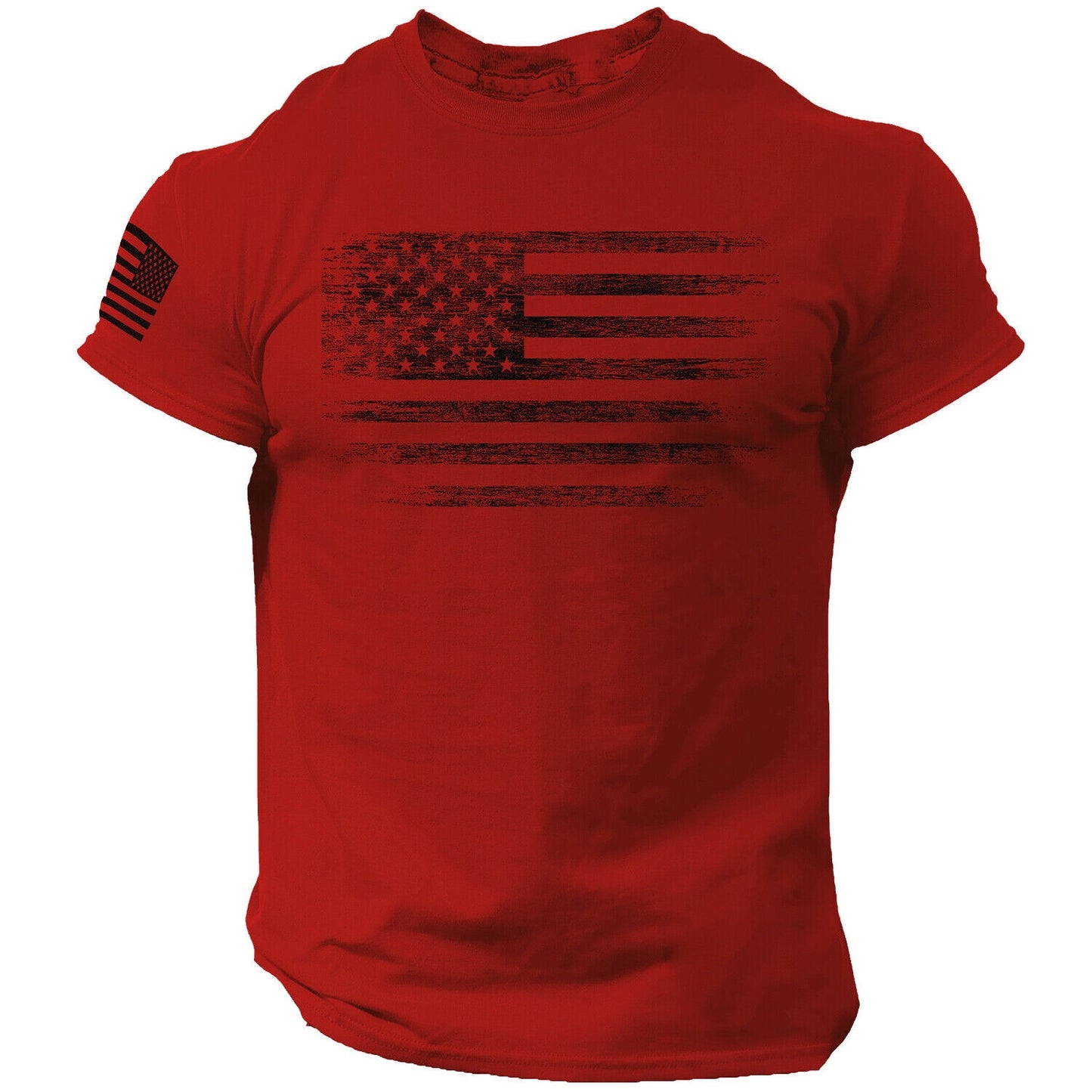 Gym Men&#39;s T-shirt 3d Print USA Flag T Shirt Oversized Casual Short-sleeved Summer Sportswear Men Clothing Tees Tops